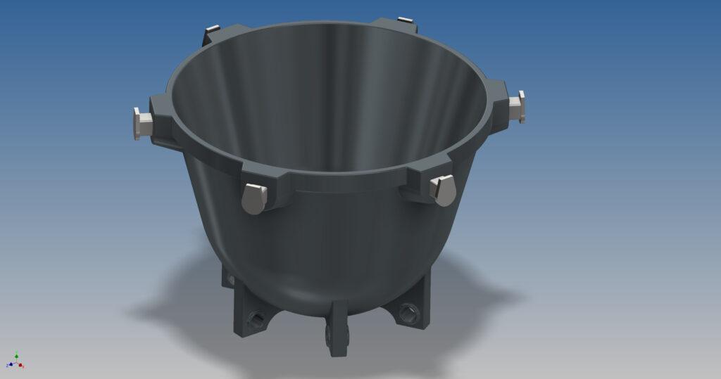 3D-Modell eines Krätzebehälters