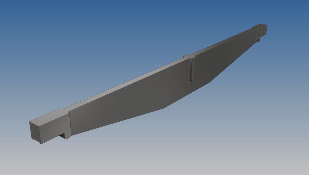Langes, massives Gussteil mit präziser Geometrie, ideal für Maschinen- oder Anlagenbau